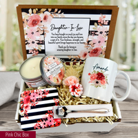 Daughter In Law Gift Basket with Personalized Coffee Mug