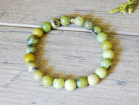 nature bracelet with green gemstones
