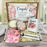Personalized Congratulations Gift  Basket with Custom Mug