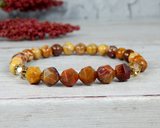 Agate Jewelry for Women - Orange Red Earthy Bracelet - Nature Jewelry