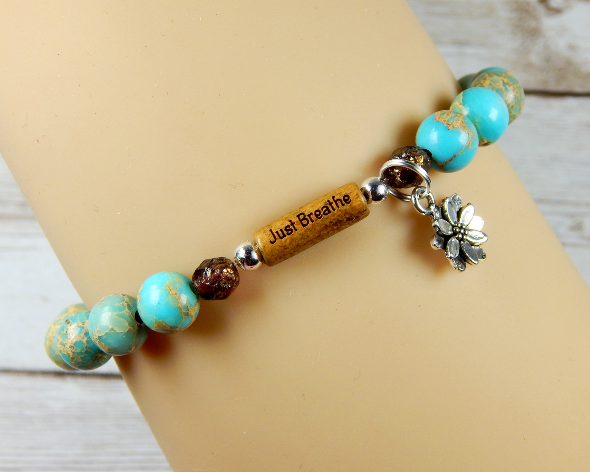 Just breathe lotus bracelet store