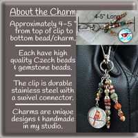 Beaded Cardinal Purse Charm: Memorial Cardinal Charm Handbag Accessory