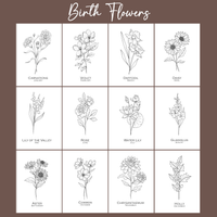 Birth Flower Mug Birthday Gift Basket for Women with Spa Kit