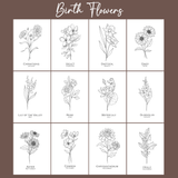 Birth Flower Mug Birthday Gift Basket for Women with Spa Kit