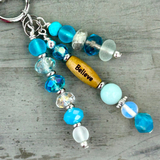 Inspirational Word Bag Charm: Gemstone Purse Accessory