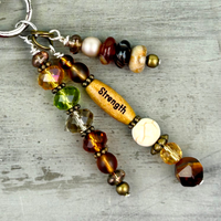Inspirational Word Bag Charm: Gemstone Purse Accessory