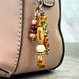 Inspirational Word Bag Charm: Gemstone Purse Accessory