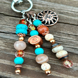 Boho Purse Charm - Beaded Bag Charm, Artisan Charm Clips, Beaded Charm for Purses, Bags, Backpacks, Keychains, Luggage