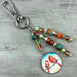 Beaded Cardinal Purse Charm: Memorial Cardinal Charm Handbag Accessory