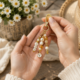 Personalized Daisy Initial Purse Charm | Handmade Floral Bag Charm