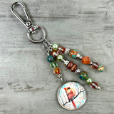 Beaded Cardinal Purse Charm: Memorial Cardinal Charm Handbag Accessory