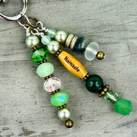 Inspirational Word Bag Charm: Gemstone Purse Accessory