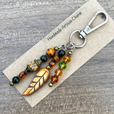 Purse Charm - Boho Gift Charm - Stocking Stuffer Charm - Backpack Charm with Leaf - Gift Idea for Fall Lover - Birthday Gift