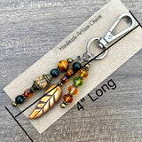 Purse Charm - Boho Gift Charm - Stocking Stuffer Charm - Backpack Charm with Leaf - Gift Idea for Fall Lover - Birthday Gift