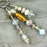 Inspirational Word Bag Charm: Gemstone Purse Accessory