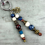 Sunflower Purse Charm: Artisan Gemstone Bead Bag Accessory