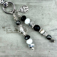 Sunflower Purse Charm: Artisan Gemstone Bead Bag Accessory
