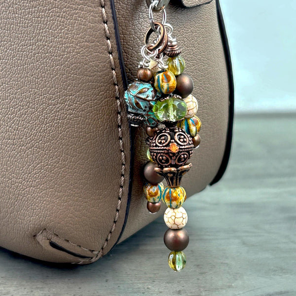Bag Charm, Boho Charms, Gift for self, Charm for Purse, Keychain Charms, Bohemian Style, Handmade Charm with clasp, Unique gifts for women