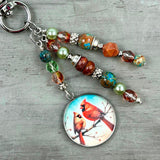Beaded Cardinal Purse Charm: Memorial Cardinal Charm Handbag Accessory