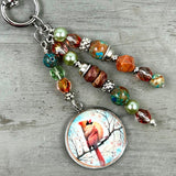 Beaded Cardinal Purse Charm: Memorial Cardinal Charm Handbag Accessory
