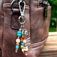 Boho Purse Charm - Beaded Bag Charm, Artisan Charm Clips, Beaded Charm for Purses, Bags, Backpacks, Keychains, Luggage