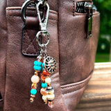 Boho Purse Charm - Beaded Bag Charm, Artisan Charm Clips, Beaded Charm for Purses, Bags, Backpacks, Keychains, Luggage