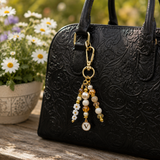 Personalized Daisy Initial Purse Charm | Handmade Floral Bag Charm
