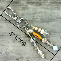 Inspirational Word Bag Charm: Gemstone Purse Accessory