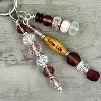 Inspirational Word Bag Charm: Gemstone Purse Accessory