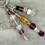 Inspirational Word Bag Charm: Gemstone Purse Accessory