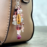 Inspirational Word Bag Charm: Gemstone Purse Accessory