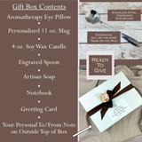 Birth Flower Mug Birthday Gift Basket for Women with Spa Kit