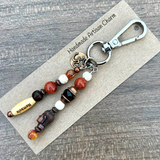 Yoga Purse Charm: Handmade Artisan Aum, Namaste, Gemstone Beads