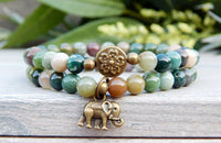 stacked jasper gemstone green bracelet