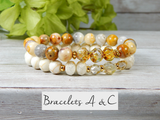 Stacked Beaded Bracelet Set - Gemstone Bracelets - Set of 3 Bracelets