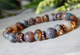 beaded agate bracelet earthy brown