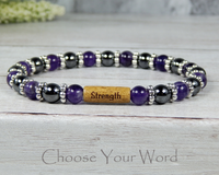 word bead bracelets yoga jewelry amethyst