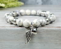 white beaded bracelet for women angel jewelry