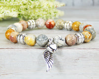 angel wing bracelet gemstone beaded jewelry