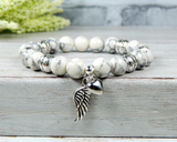remembrance bracelet with an angel wing heart charm