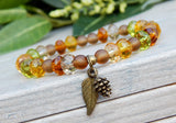 autumn bracelet with leaf charm