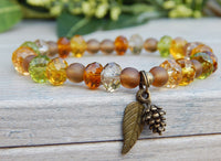 fall colors autumn jewelry leaf bracelet