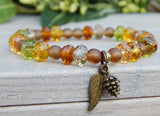 fall colors autumn jewelry leaf bracelet