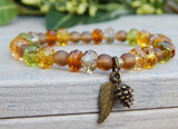 fall colors autumn jewelry leaf bracelet