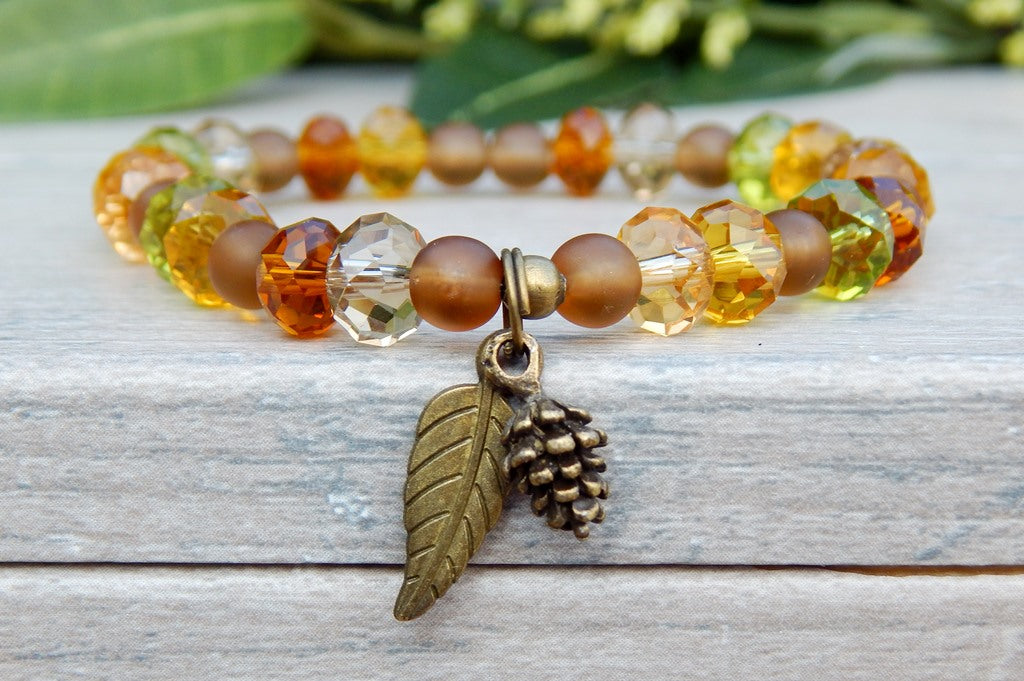 Autumn Crystal Bracelet with Fall Charms | Stone River Jewelry – Blue ...