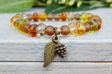 beaded autumn bracelet with fall charms