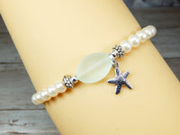 glass pearl bracelet ocean themed jewelry