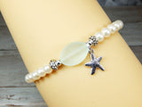glass pearl bracelet ocean themed jewelry