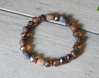 brown beaded bracelet matte agate