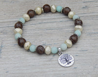 gemstone bracelet tree of life charm yoga jewelry